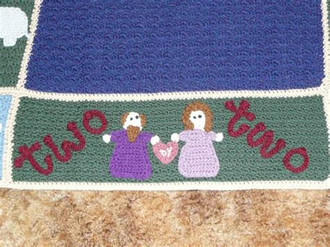 Noahs Ark Two By Two Crochet Afghan Blanket Throw Etsy