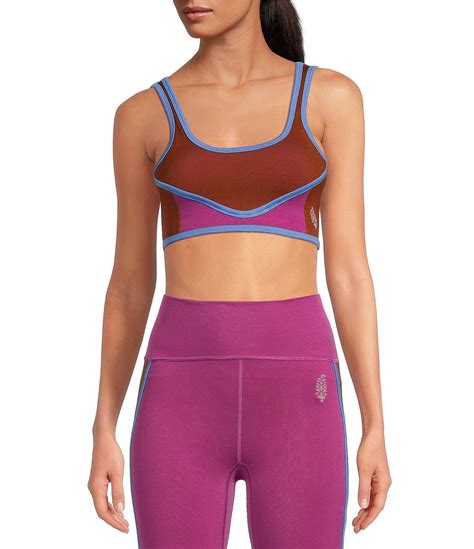 Free People FP Movement Blow Your Mind Color Block Bra Top | Dillard's