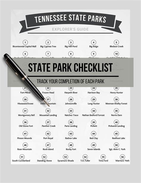 Tennessee State Park Hiking Journal Trail Tracker Checklist Hiker T Travel Notebook Etsy