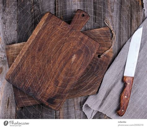 Old Hatchet An A Wooden Cutting Board Top View A Royalty Free Stock