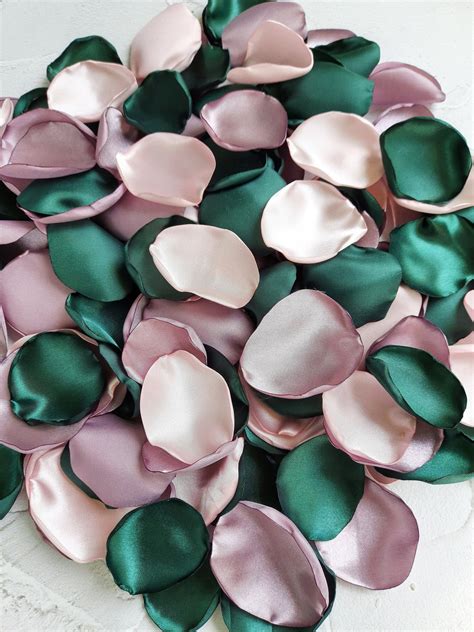 Emerald Green Wedding Mauve Decor Dusty Pink Petals Etsy In 2022