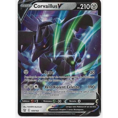 Carte Pokémon Corvaillus Vmax 110 163 Styles de Combat EB5 FR Rakuten