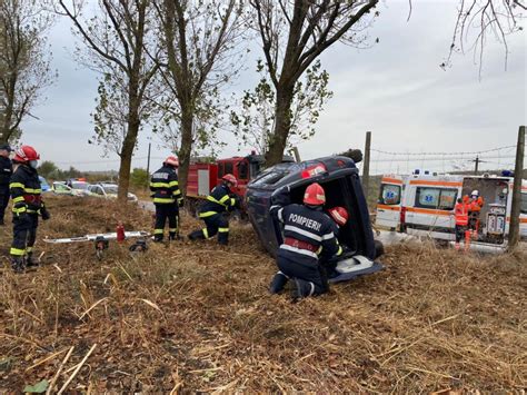 Acident rutier în județul Tulcea Un autoturism s a răsturnat Șoferul