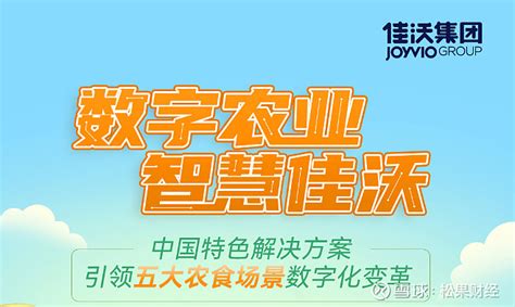 佳沃集团绘制中国特色解决方案，引领五大农食场景数字化变革 松果财经获悉，11月14日消息，佳沃集团公布了中国特色农食场景数字化变革解决方案，具体包含了五大农食场景。佳沃食品s 雪球