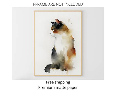 Calico Cat Painting Animal Watercolor Pets Art Print Cat - Etsy