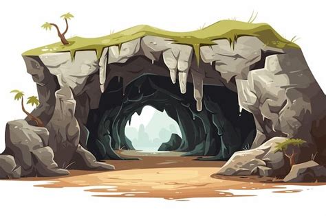 Cave Vector Art Illustration