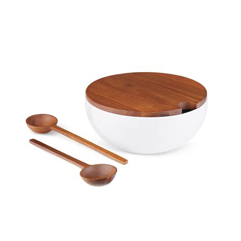 Nambé Duets Salad Bowl w Lid Servers