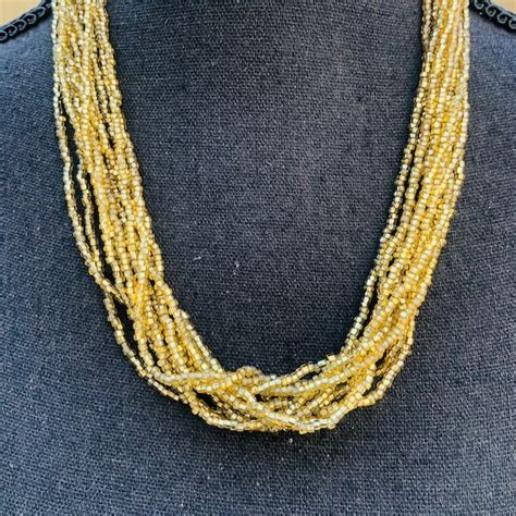 Multi Strand Seed Bead Necklace Etsy