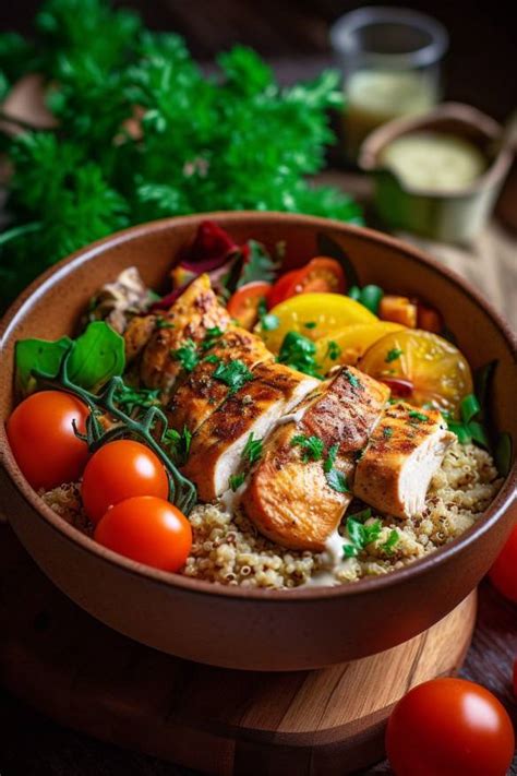 Quinoa Bowl mit Gemüse und Hähnchen Gesunde Kochidee für jeden Tag