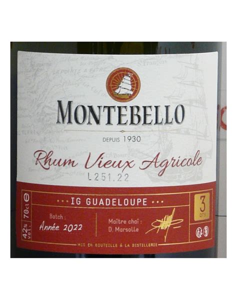 Rhum Montebello Rhum Vieux Agricole Ans