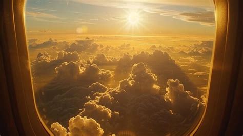 Premium Photo | Sky Full of Clouds and Sunset from Plane Window Cloud ...