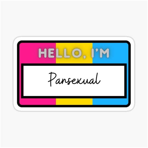 Hello Im Pansexual Name Tag Sticker For Sale By Beccamax Redbubble