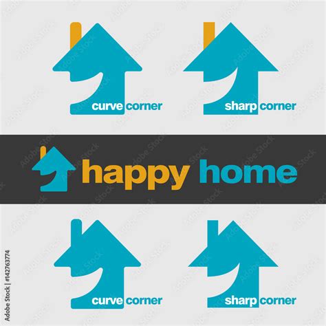 Simple And Modern Happy Home Logo For Real Estate And Housing Logo