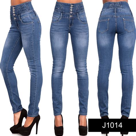 New Womens High Waist Denim Sexy Skinny Leg Stretchy Jeans Sizes 6 8 10