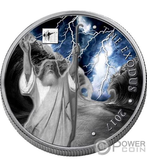 MOSES Exodus Bible Tales Nano Chip 1 Oz Silber Münze 1000 Francs