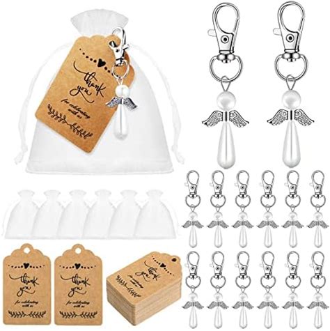 Amazon Pieces Angel Keychains Pieces White Organza Bags