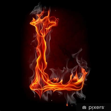 Wall Mural Fire Font Letter L Pixersuk Fire Font Alphabet