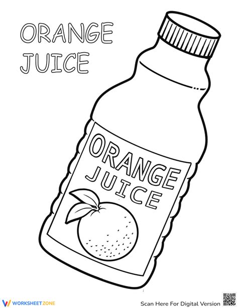 Juice Coloring Orange Fruit Pages Kids Print Color Getcolorings Handout