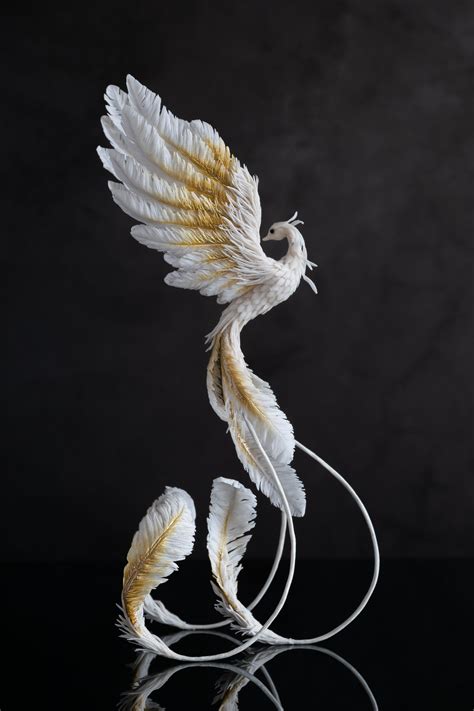 Phoenix Statue Bird With Air Clay Fantasy Ooak Phoenix Sculpture Artofit