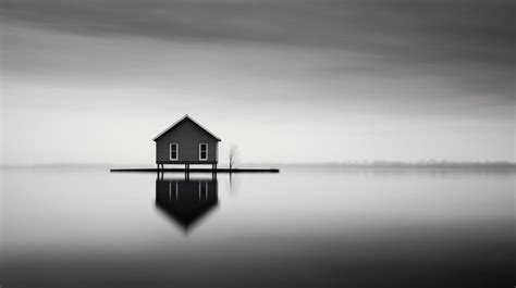 Premium Ai Image A Small House Sitting On Top Of A Lake