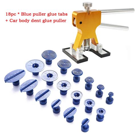 Car Dent Puller Tools Kits Car Tool Paintless Dent Repair Tool Denting Puller Lifter + 18 Tabs ...