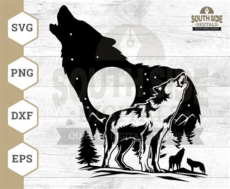 Howling Wolf Svg File Wolf Svg Mountain Wolf Svg Wolf Pack Etsy Uk