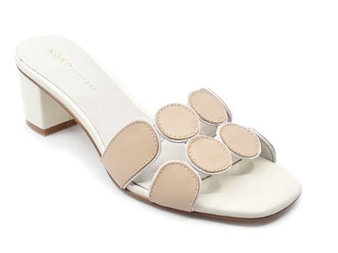 KOKO Palenki Lively Nude Leather Circle Design Sandal Ooh Ooh Shoes Womens Clothing Shoes