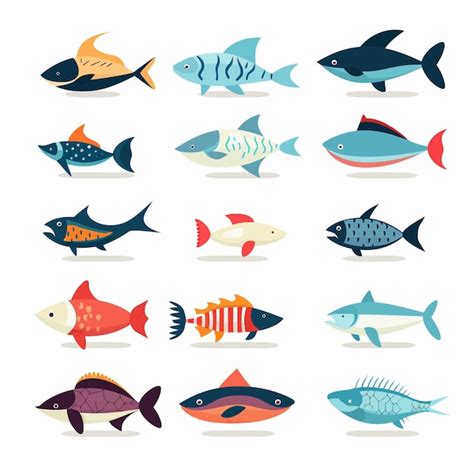 Premium Vector Set Of Fish Icons