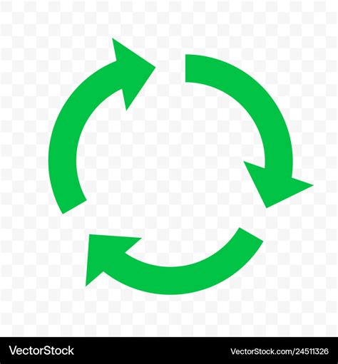 Recycle Eco Icon Green Circle Arrow Reuse Bio Vector Image