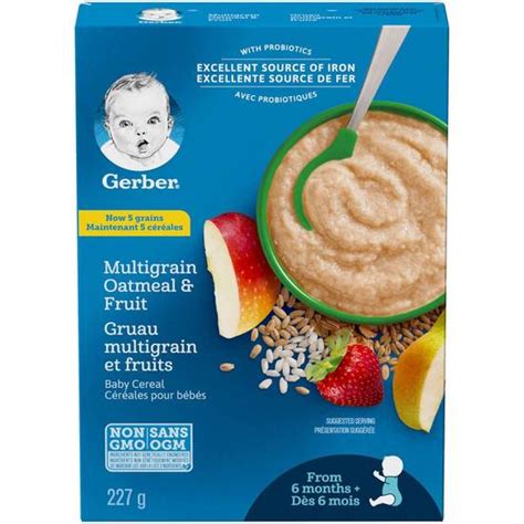 Gerber Céréales Pour Bébés Gerber étape 2 Avoine Et Multigrains Avec