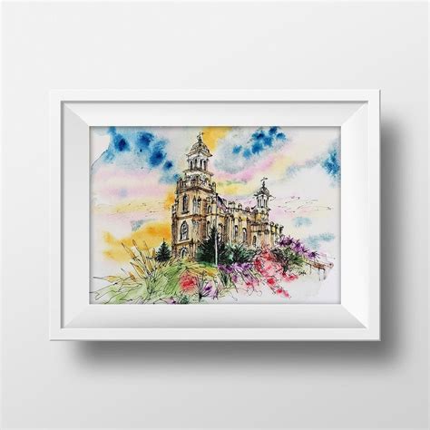 Logan Utah Temple Wall Art Logan Utah Temple Watercolor Art Print ...