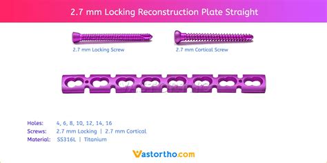 2 7 Mm Locking Reconstruction Plate Straight Vast Ortho