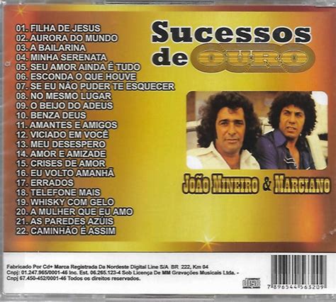 Cd Joao Mineiro E Marciano Sucessos De Ouro MercadoLivre