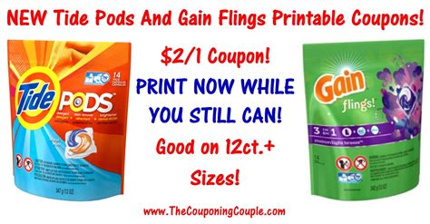 New Tide Pods Printable Coupon Gain Flings Printable Printable