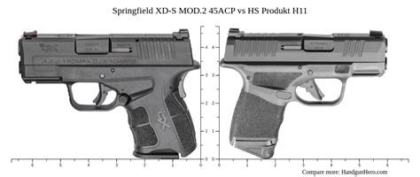 Springfield XD S MOD 2 45ACP Vs HS Produkt H11 Size Comparison