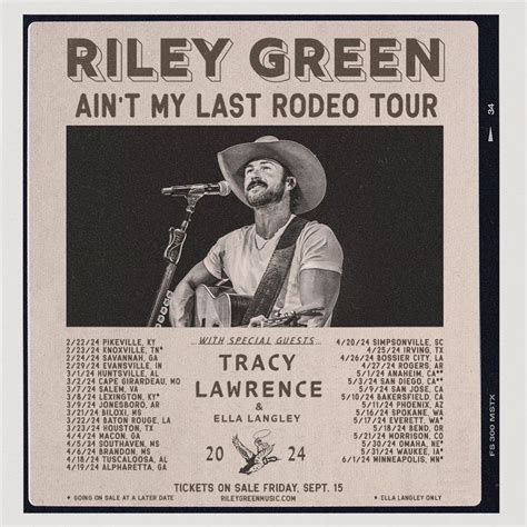 Riley Green Announces Ain T My Last Rodeo Tour Country Music On Tour