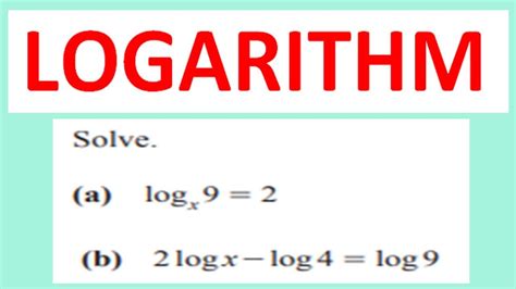 Logarithm Question Youtube