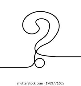 Abstract Question Mark Continuous Lines Drawing Stock Illustration