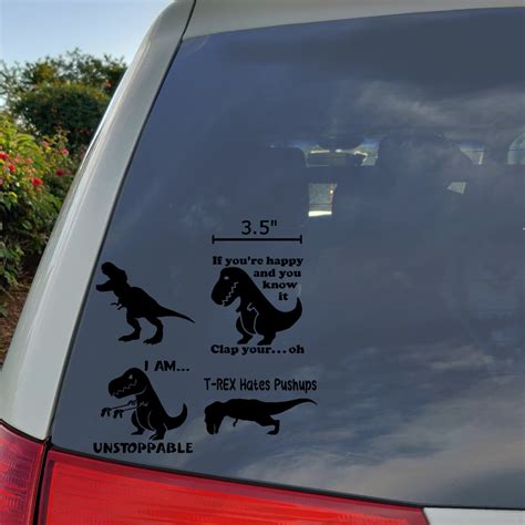 T Rex Decal 4 Pack Etsy