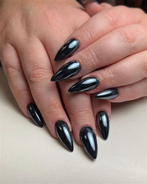 15 Trending Black Chrome Nails In 2024 For A Rockstar Look Zohna