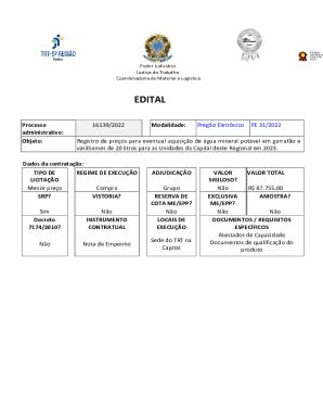 Fillable Online O Edital Da Presente Licitao P Blica Reger Se Pelos