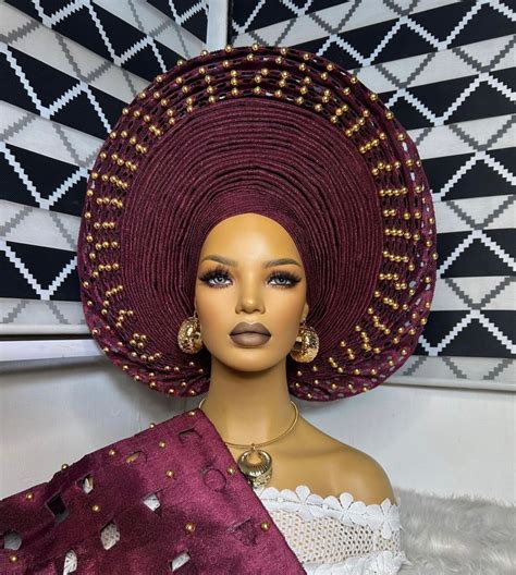 Africa Gele Party Nigeria Gele Headtie Hat Aso Oke Etsy