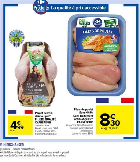 Promo Poulet Fermier D auvergne Filière Qualité Carrefour Filets De