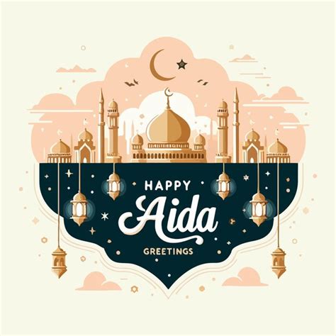 Feliz Eid Adha Saludos Vector Para Las Redes Sociales Vector Premium