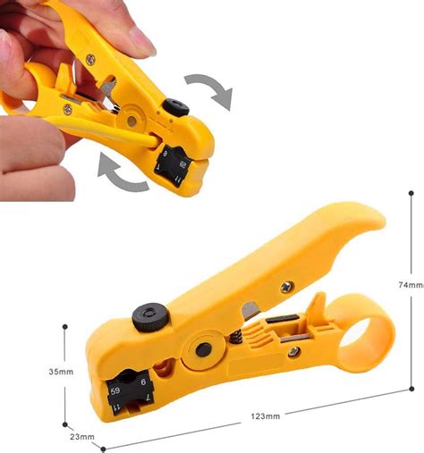 Coax Coaxial Cable Stripper Tool For RG6 RG59 RG7 RG11 CAT5 CAT6 CAT5e