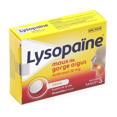 Lysopa Ne Ambroxol Pastilles Citron Sans Sucre M Dicament Mal De Gorge