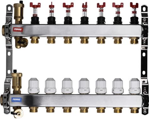 Akcesoria Grzewcze Ferro Rozdzielacz 10 Drogowy Z Zaworami