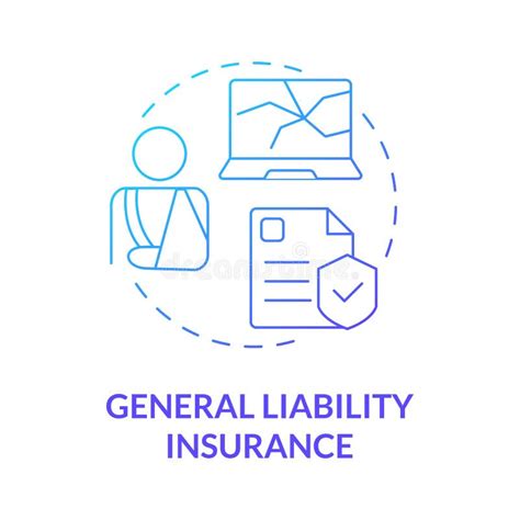 General Liability Insurance Blue Gradient Concept Icon Stock Vector