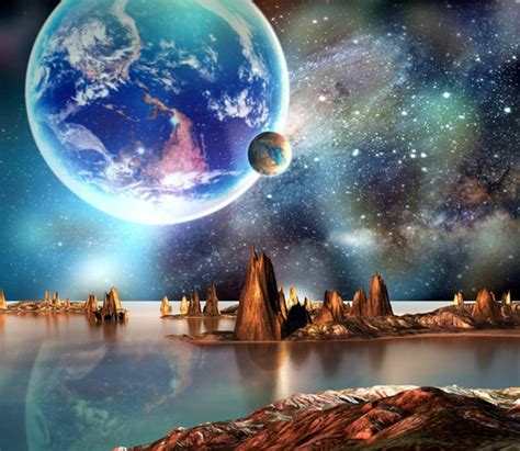 Alien Landschaft Fototapete Planeten Platz Tapete Jungenzimmer Foto