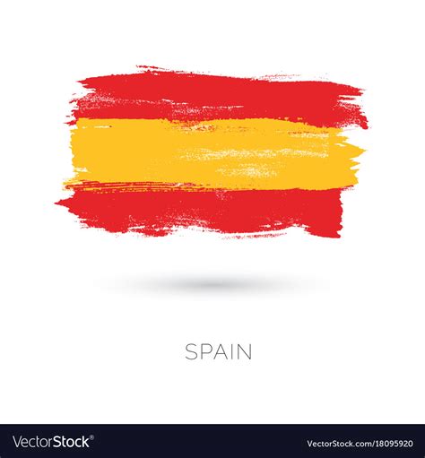 Spain Colorful Brush Strokes Painted National Vector Image